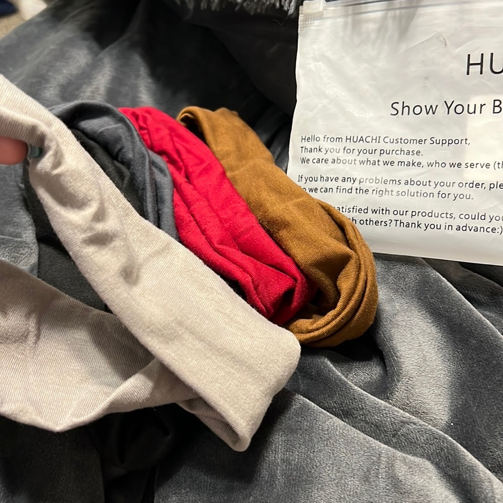 Five different color cotton headbands. Never worn